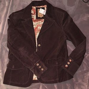 brown Lady Hathaway ribbed blazer/jacket.